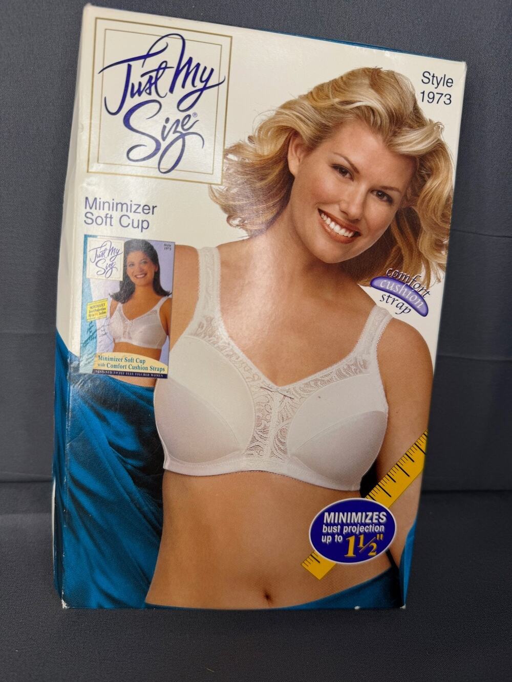 Vtg Just My Size By Hanes Size 48C White Bra NIB 2002
